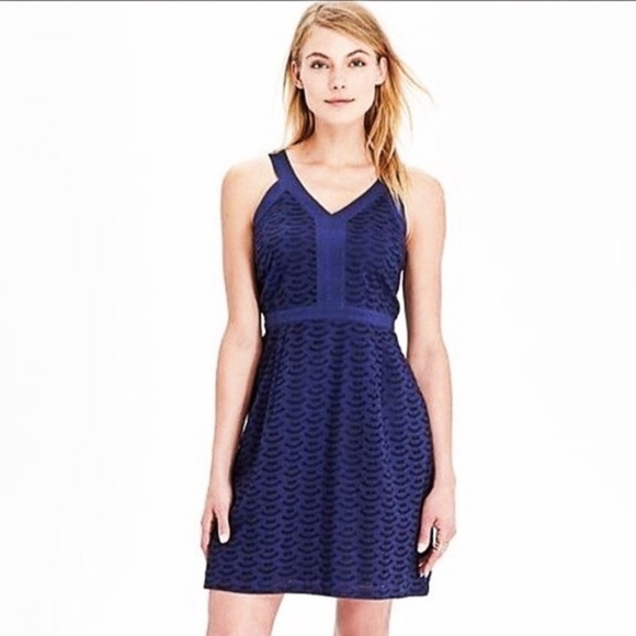 Old Navy Dresses & Skirts - Navy Blue Old Navy Eyelet Sheath Dress Sz 10P NWOT